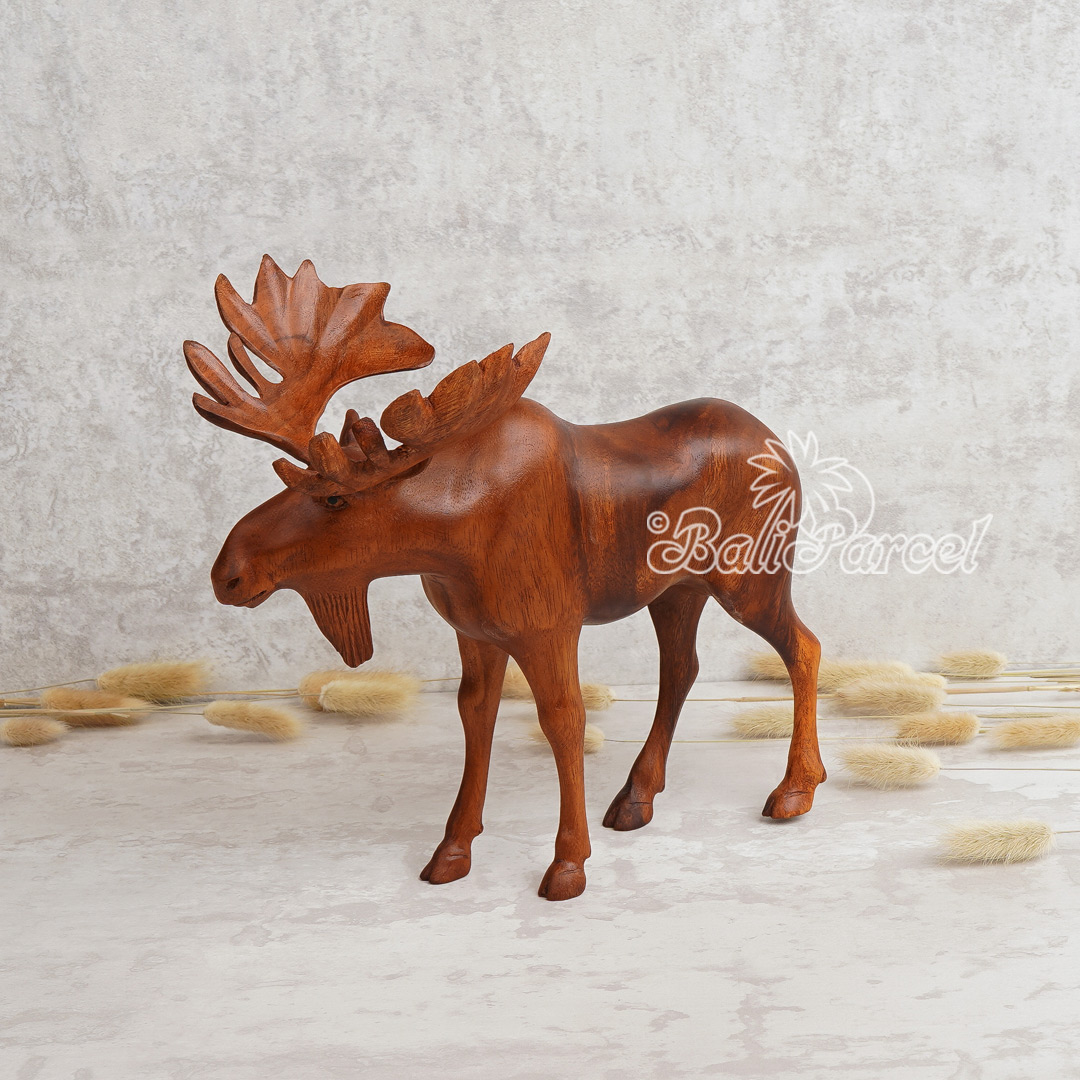 Wooden Deer, Handmade From Suar Wood