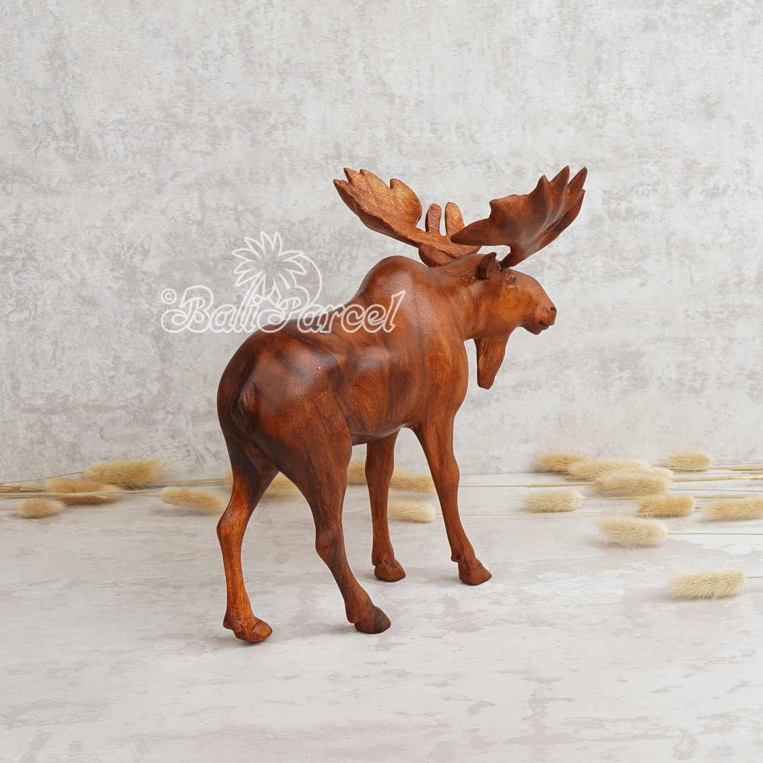 Wooden Deer, Handmade From Suar Wood