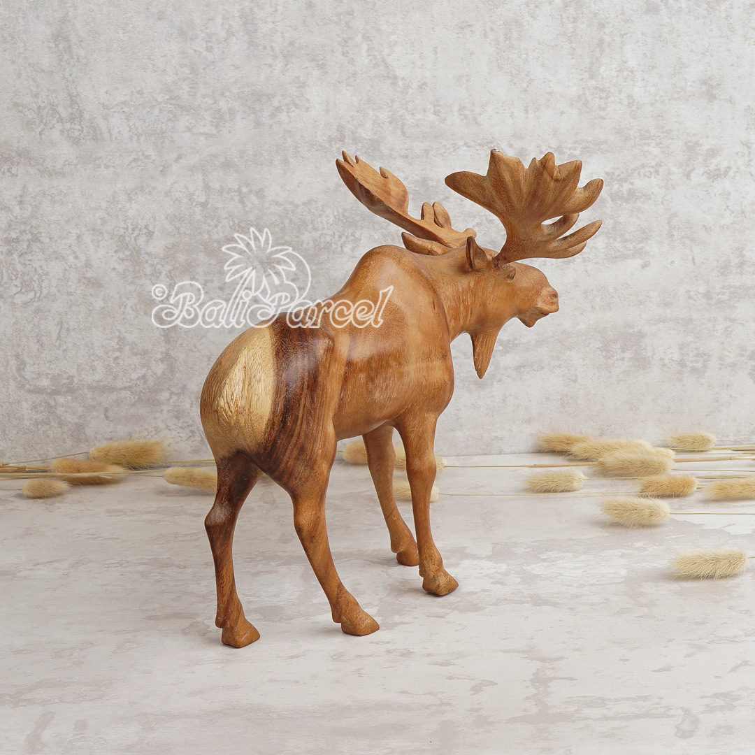 Wooden Deer, Handmade From Suar Wood
