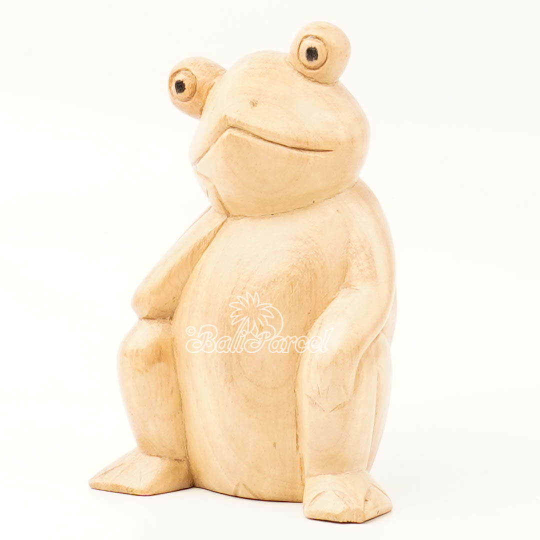 Wooden Dreamy Frog, Handmade From Pinus Wood