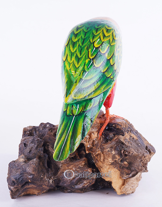 Wooden Parrot Bird With Painted, Handmade From Albesia Wood