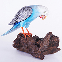 Wooden Parrot Bird With Painted, Handmade From Albesia Wood