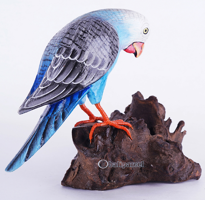 Wooden Parrot Bird With Painted, Handmade From Albesia Wood