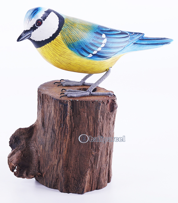 Wooden Bird With Painted, Handmade From Albesia Wood