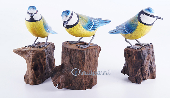 Wooden Bird With Painted, Handmade From Albesia Wood