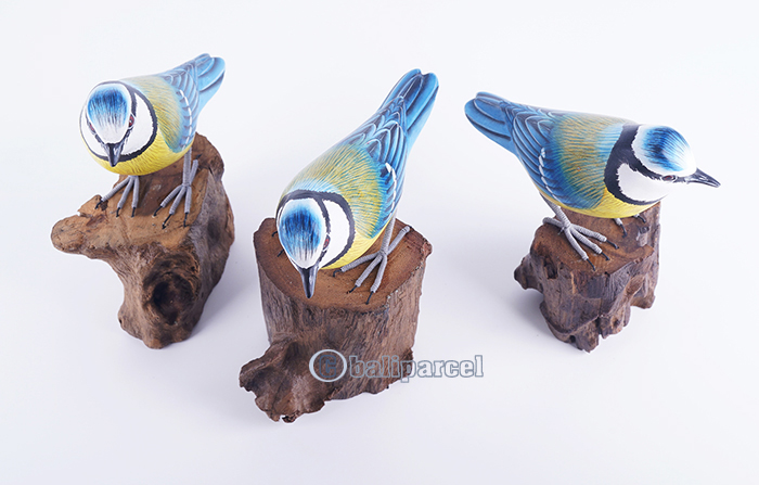 Wooden Bird With Painted, Handmade From Albesia Wood
