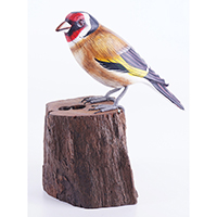 Wooden Bird With Painted, Handmade From Albesia Wood