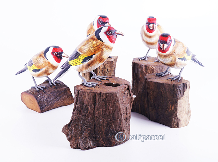 Wooden Bird With Painted, Handmade From Albesia Wood