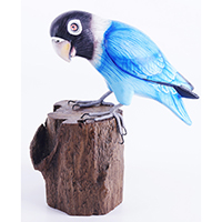 Wooden Parrot Bird With Painted, Handmade From Albesia Wood