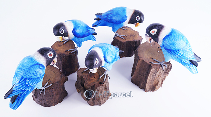 Wooden Parrot Bird With Painted, Handmade From Albesia Wood