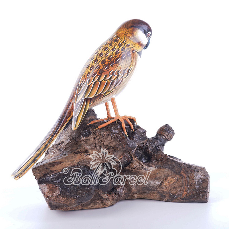 Wooden Bird With Painted, Handmade From Albesia Wood