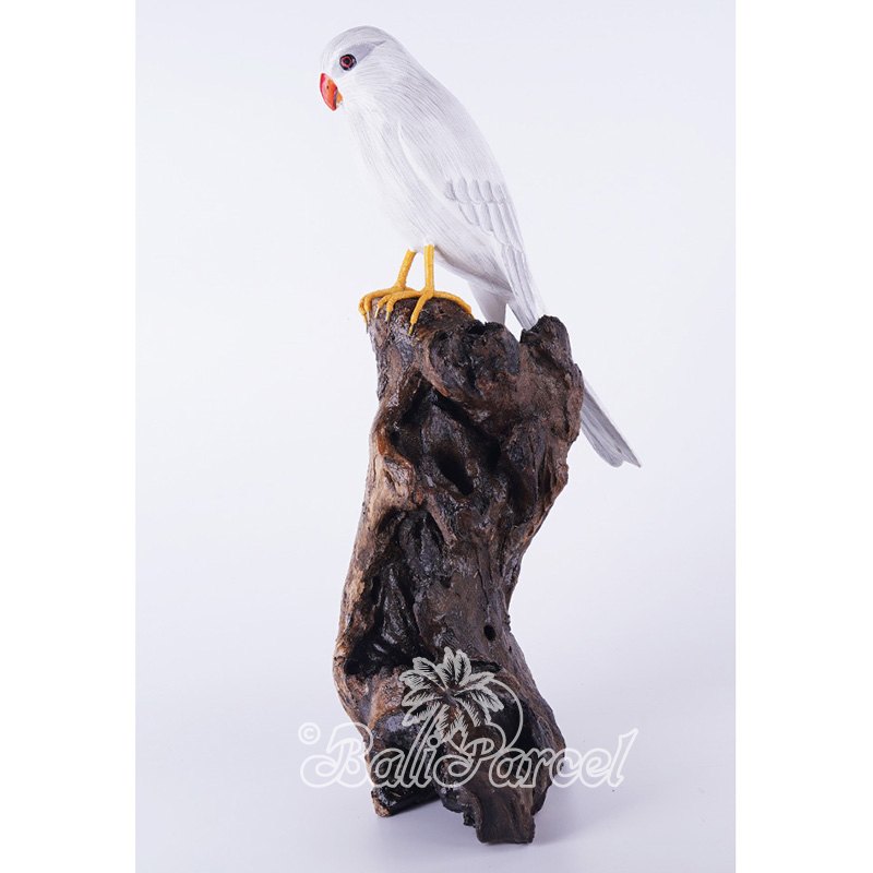 Wooden Bird With Painted, Handmade From Albesia Wood
