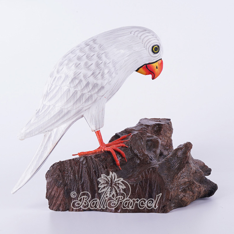 Wooden Bird With Painted, Handmade From Albesia Wood