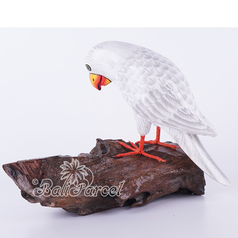 Wooden Bird With Painted, Handmade From Albesia Wood