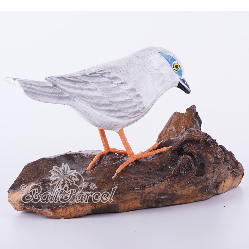 Wooden Bird With Painted, Handmade From Albesia Wood