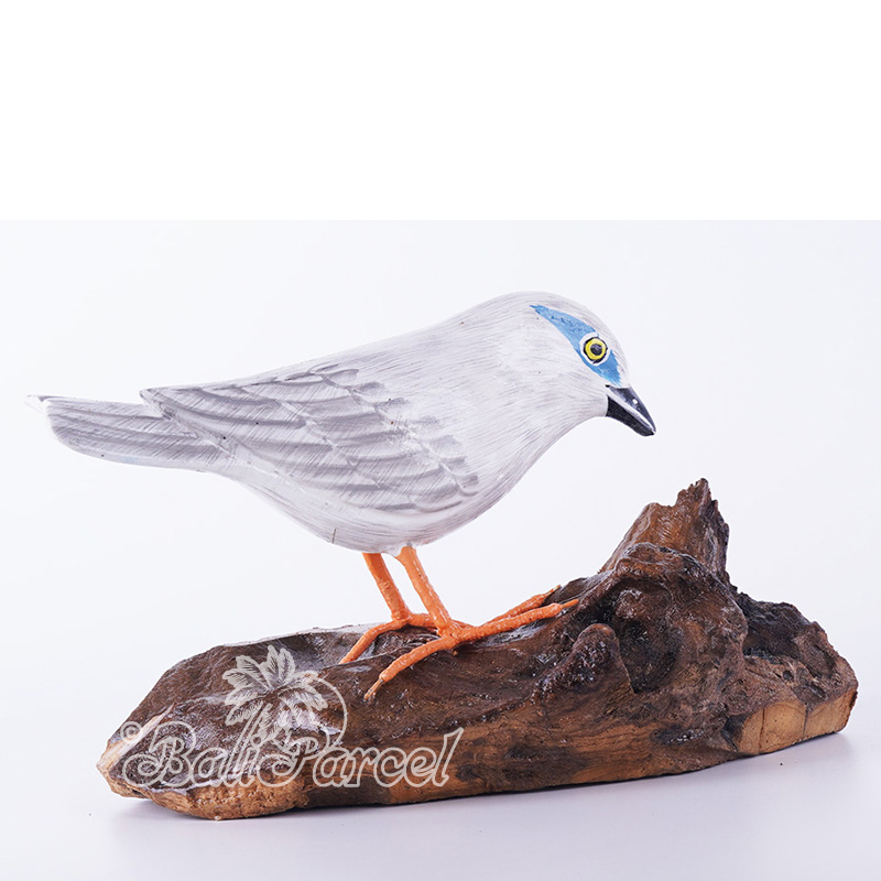 Wooden Bird With Painted, Handmade From Albesia Wood