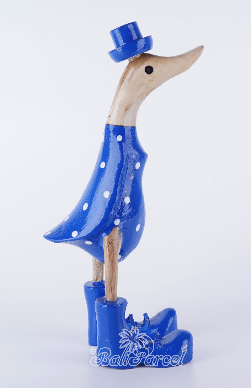 Wooden Duck With Painted, Handmade From Albesia Wood