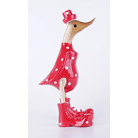 Wooden Duck With Painted, Handmade From Albesia Wood
