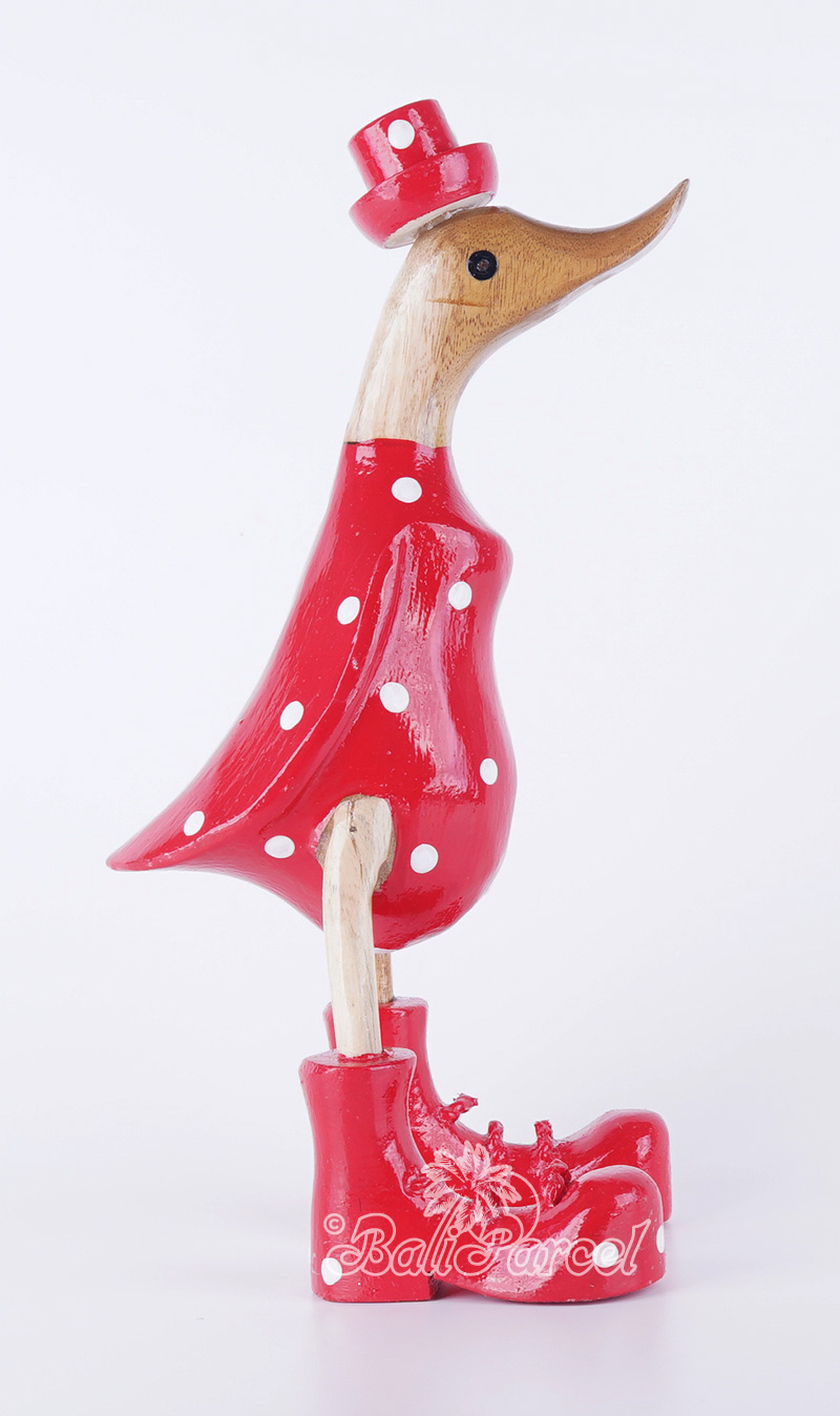 Wooden Duck With Painted, Handmade From Albesia Wood