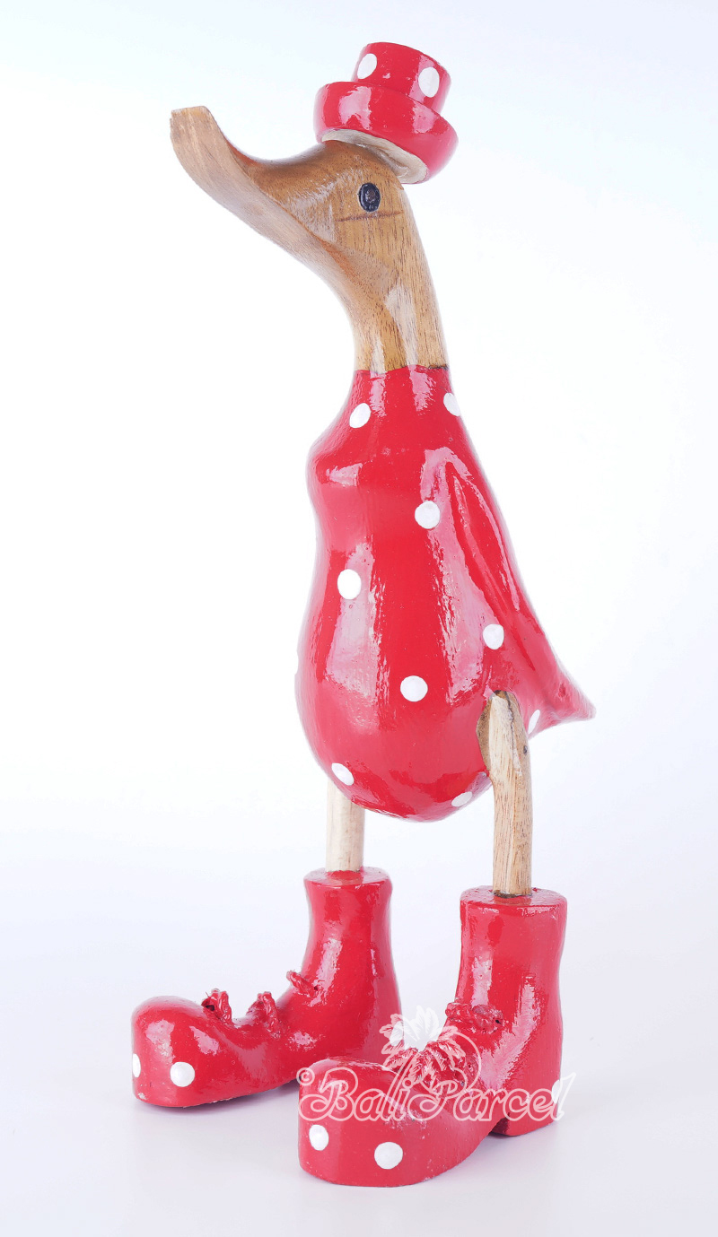 Wooden Duck With Painted, Handmade From Albesia Wood
