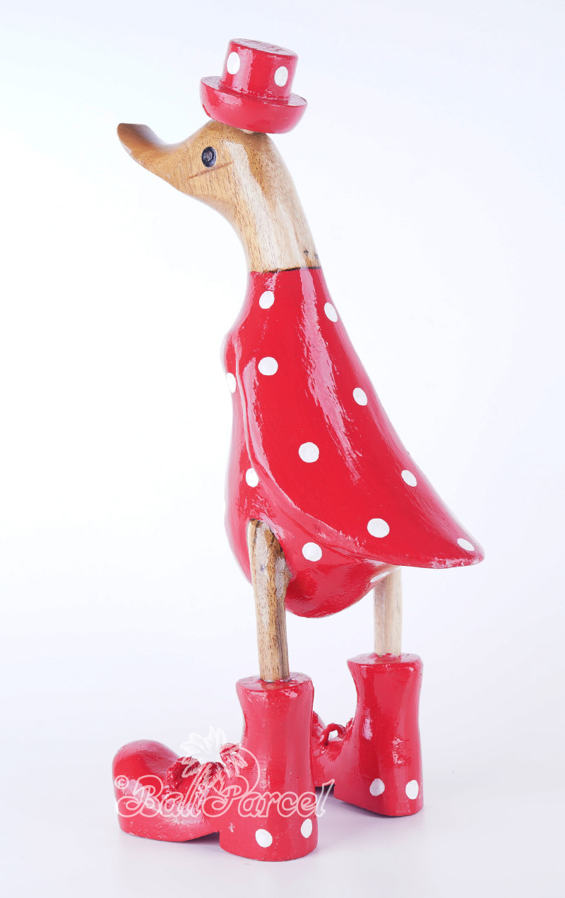 Wooden Duck With Painted, Handmade From Albesia Wood