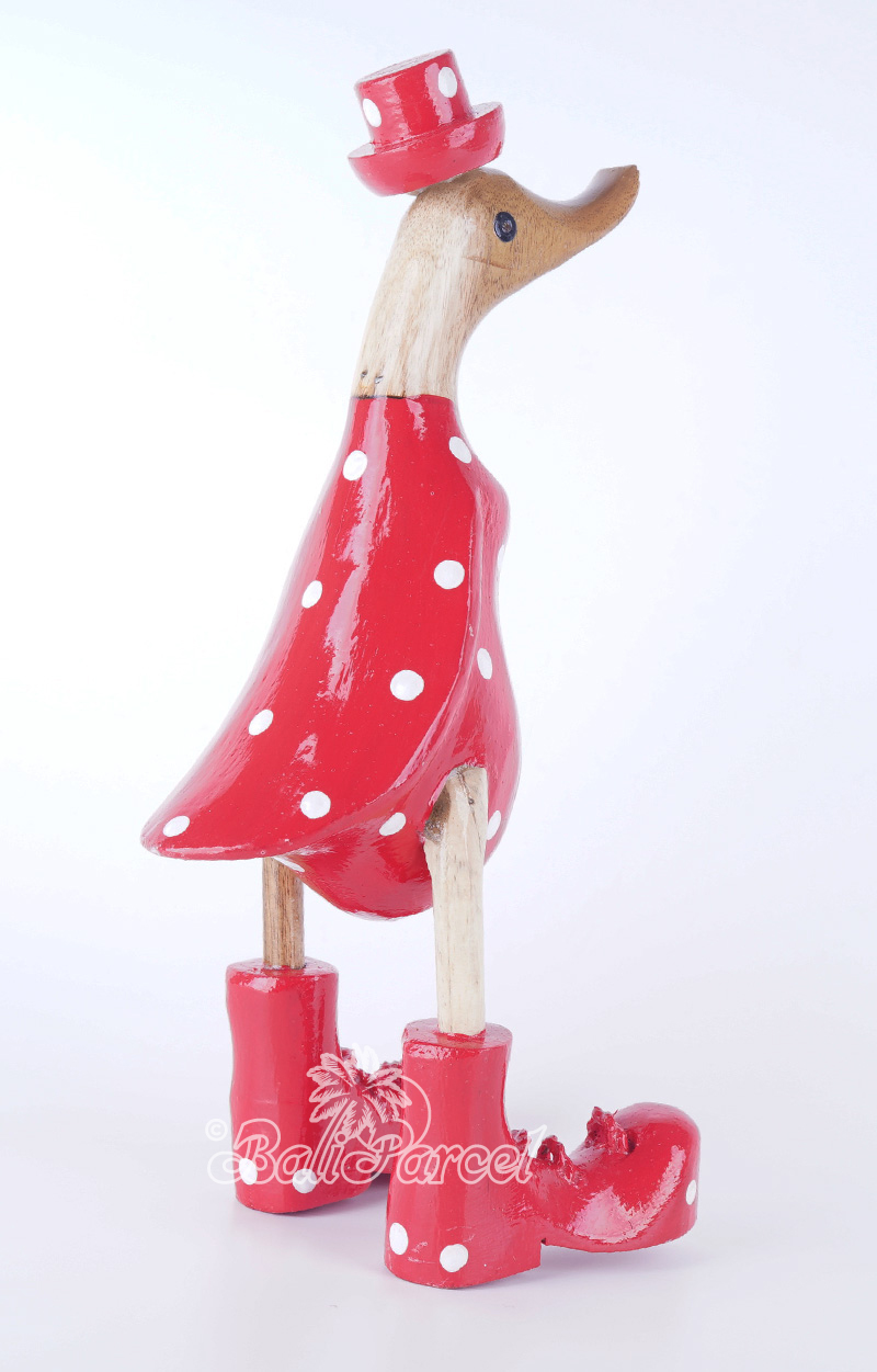 Wooden Duck With Painted, Handmade From Albesia Wood