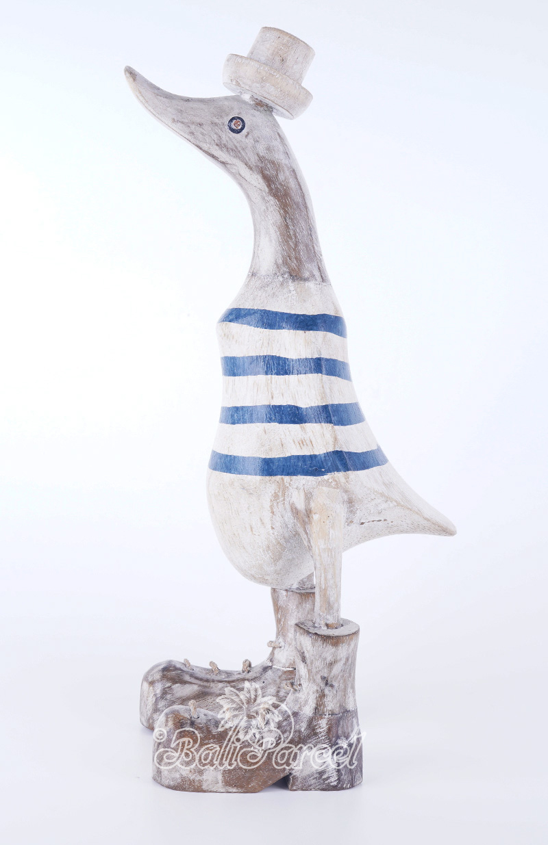 Wooden Duck With Painted, Handmade From Albesia Wood