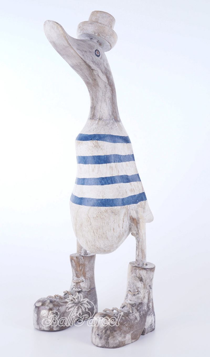 Wooden Duck With Painted, Handmade From Albesia Wood