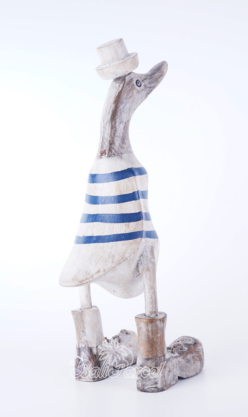 Wooden Duck With Painted, Handmade From Albesia Wood