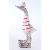 Wooden Duck With Painted, Handmade From Albesia Wood