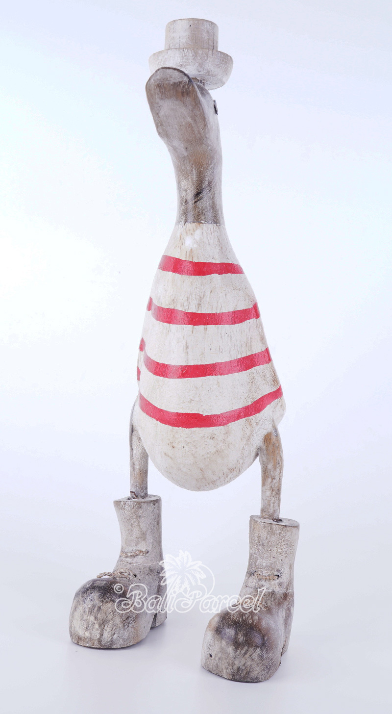 Wooden Duck With Painted, Handmade From Albesia Wood