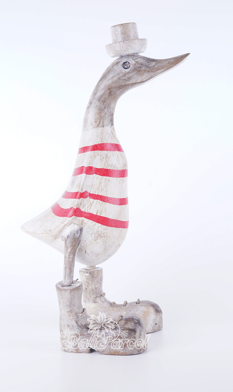 Wooden Duck With Painted, Handmade From Albesia Wood