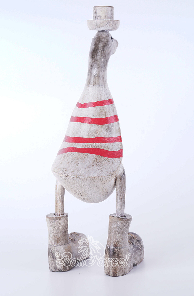 Wooden Duck With Painted, Handmade From Albesia Wood