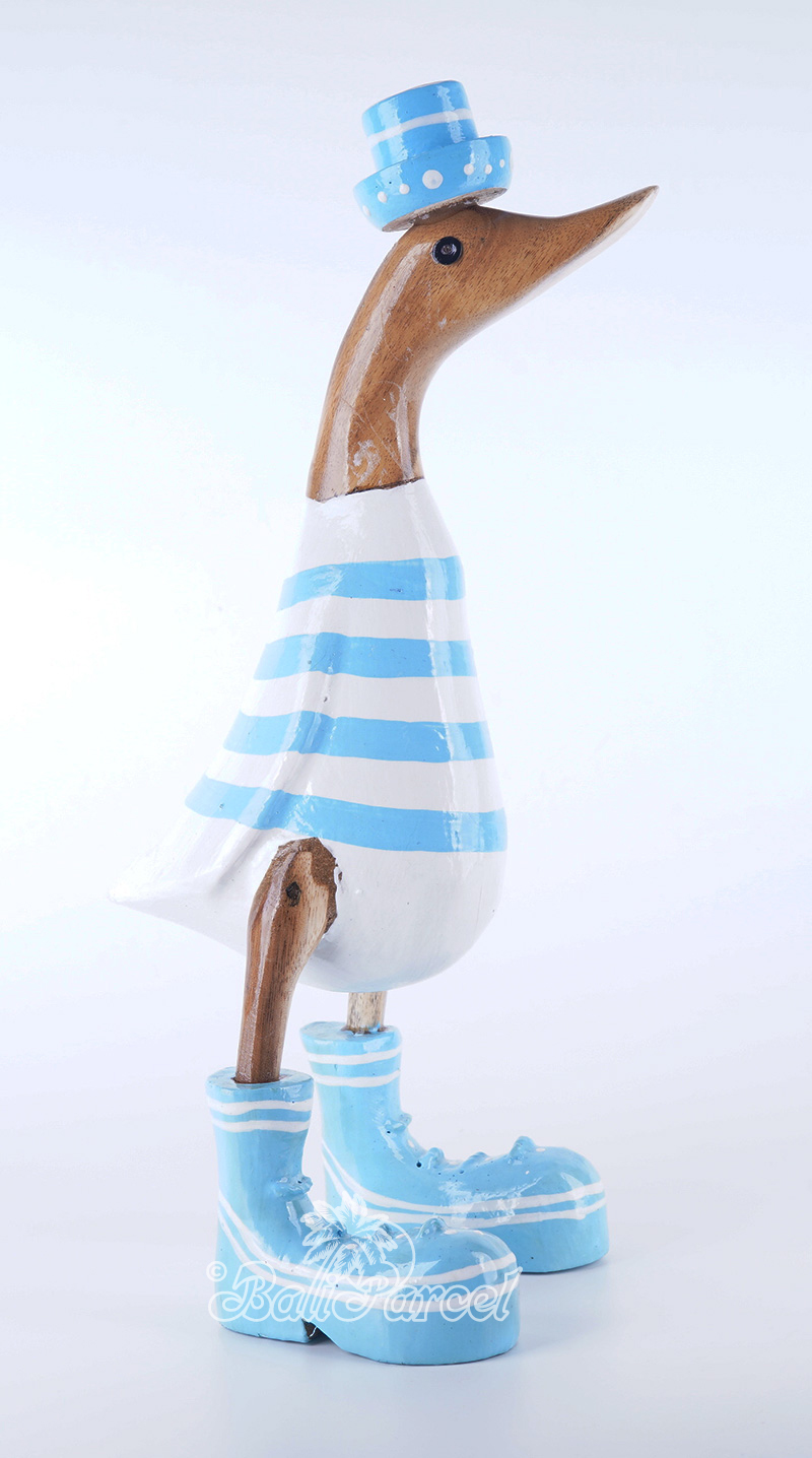 Wooden Duck With Painted, Handmade From Albesia Wood