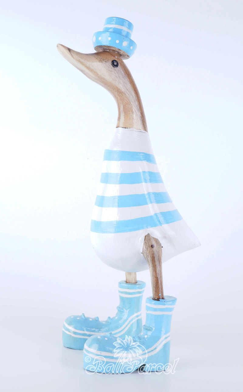 Wooden Duck With Painted, Handmade From Albesia Wood