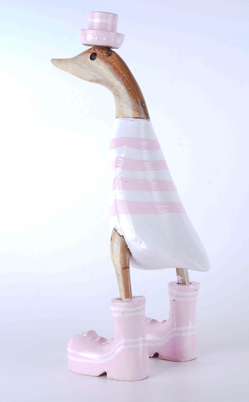 Wooden Duck With Painted, Handmade From Albesia Wood