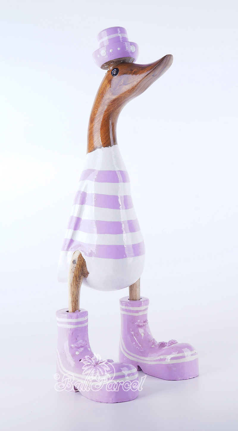 Wooden Duck With Painted, Handmade From Albesia Wood