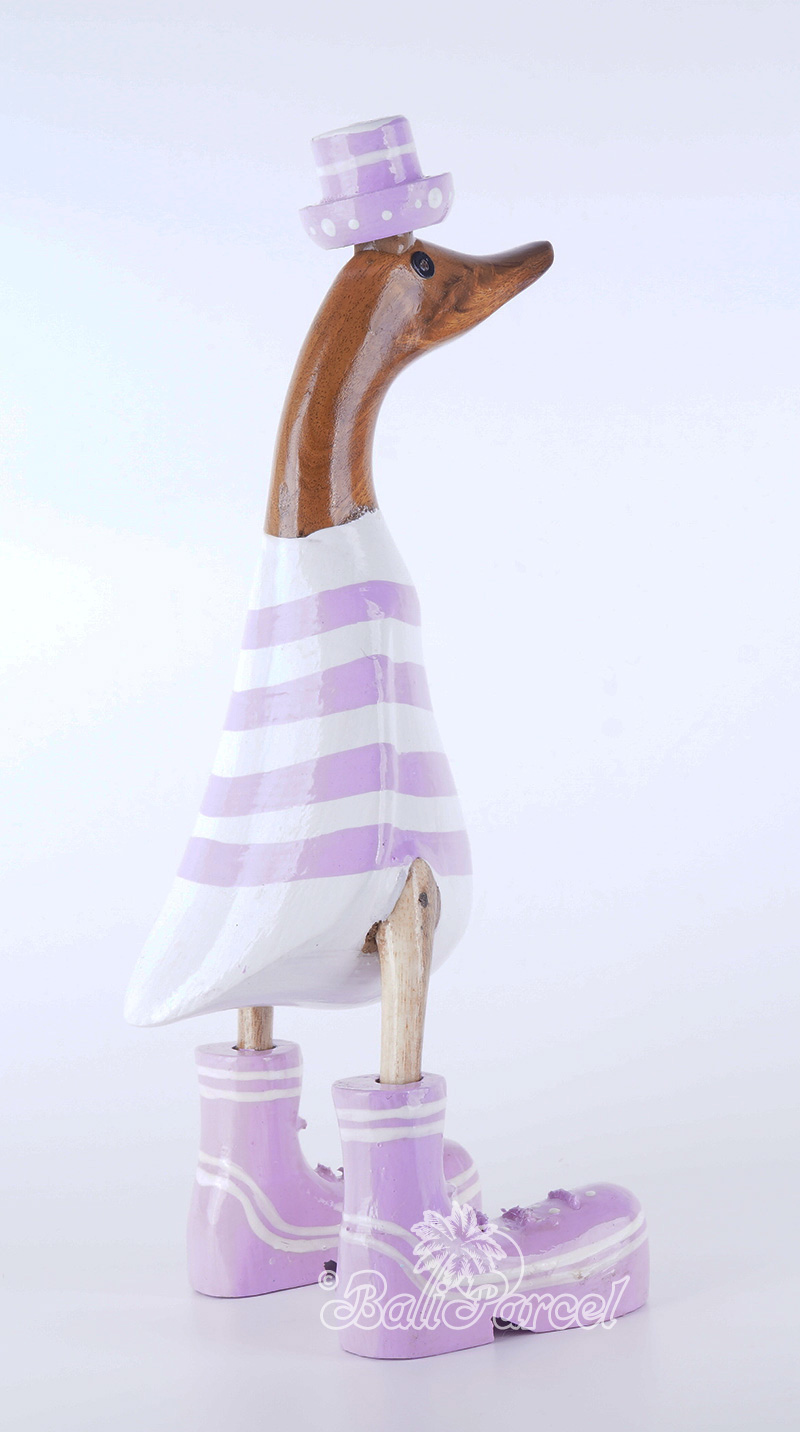 Wooden Duck With Painted, Handmade From Albesia Wood