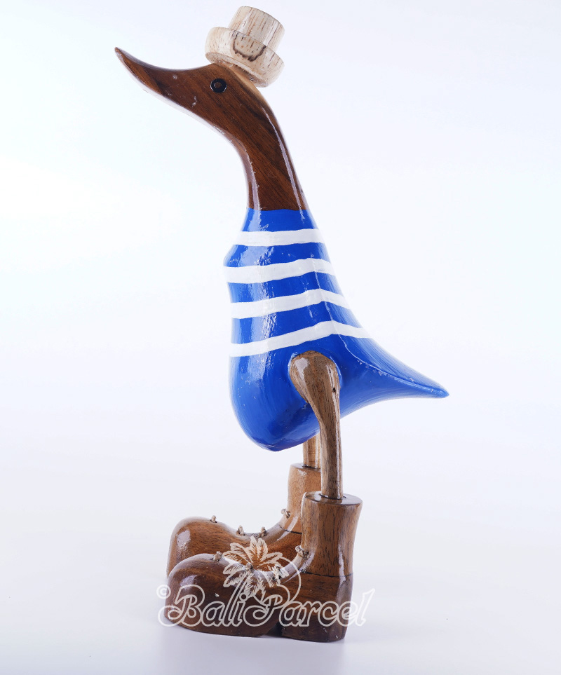 Wooden Duck With Painted, Handmade From Albesia Wood