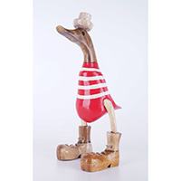 Wooden Duck With Painted, Handmade From Albesia Wood