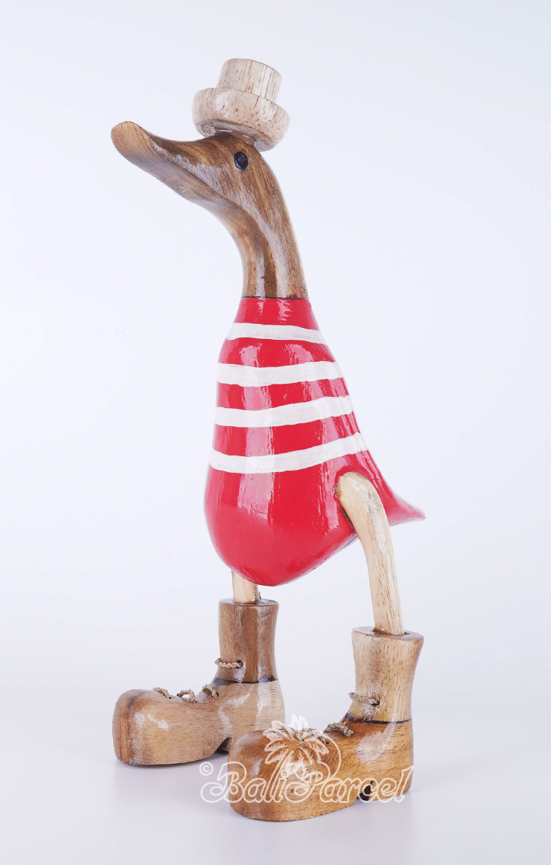 Wooden Duck With Painted, Handmade From Albesia Wood