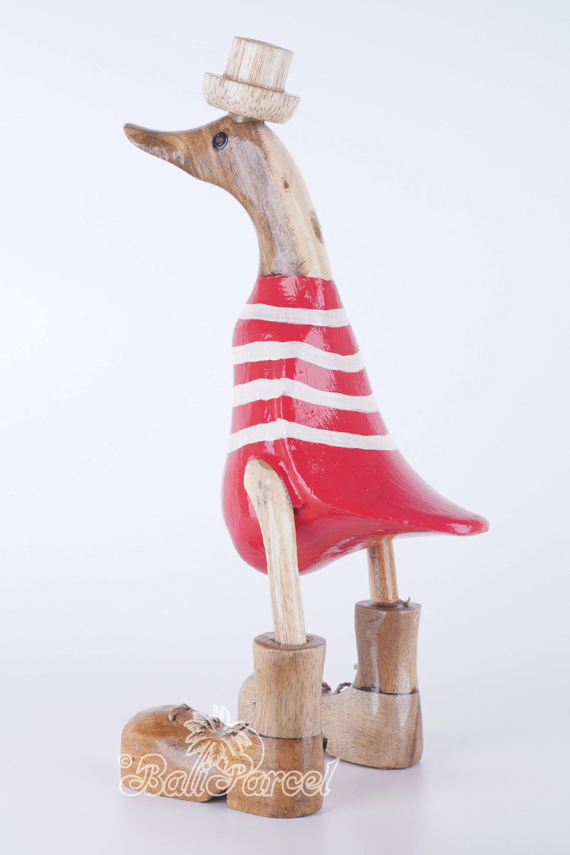 Wooden Duck With Painted, Handmade From Albesia Wood