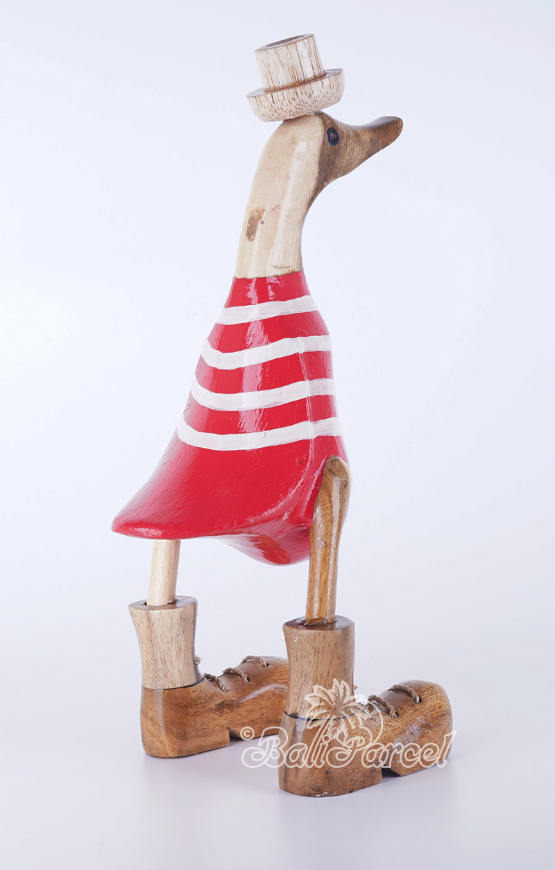 Wooden Duck With Painted, Handmade From Albesia Wood