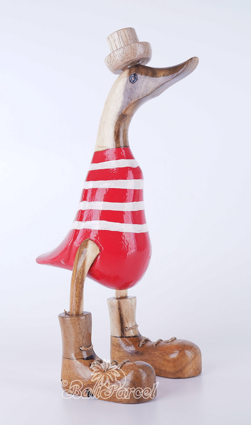 Wooden Duck With Painted, Handmade From Albesia Wood