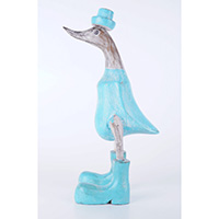 Wooden Duck With Painted, Handmade From Albesia Wood