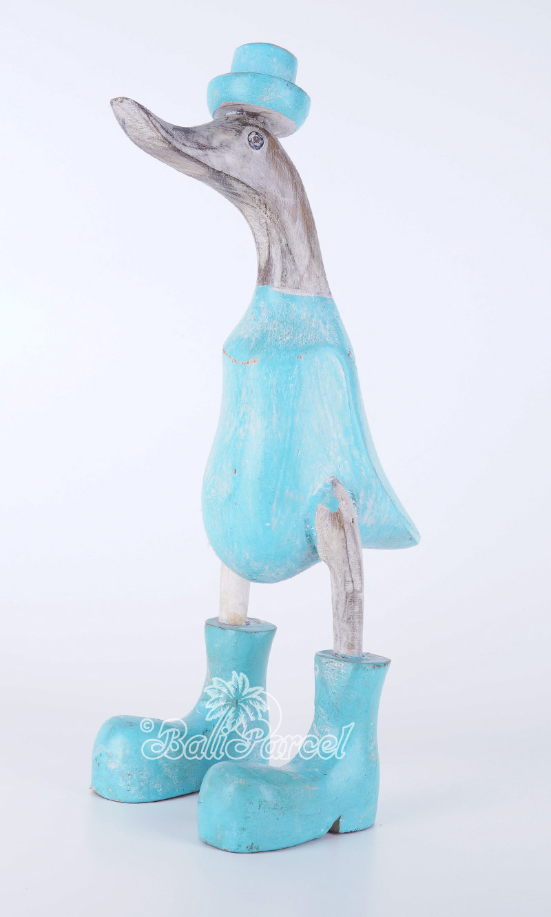 Wooden Duck With Painted, Handmade From Albesia Wood