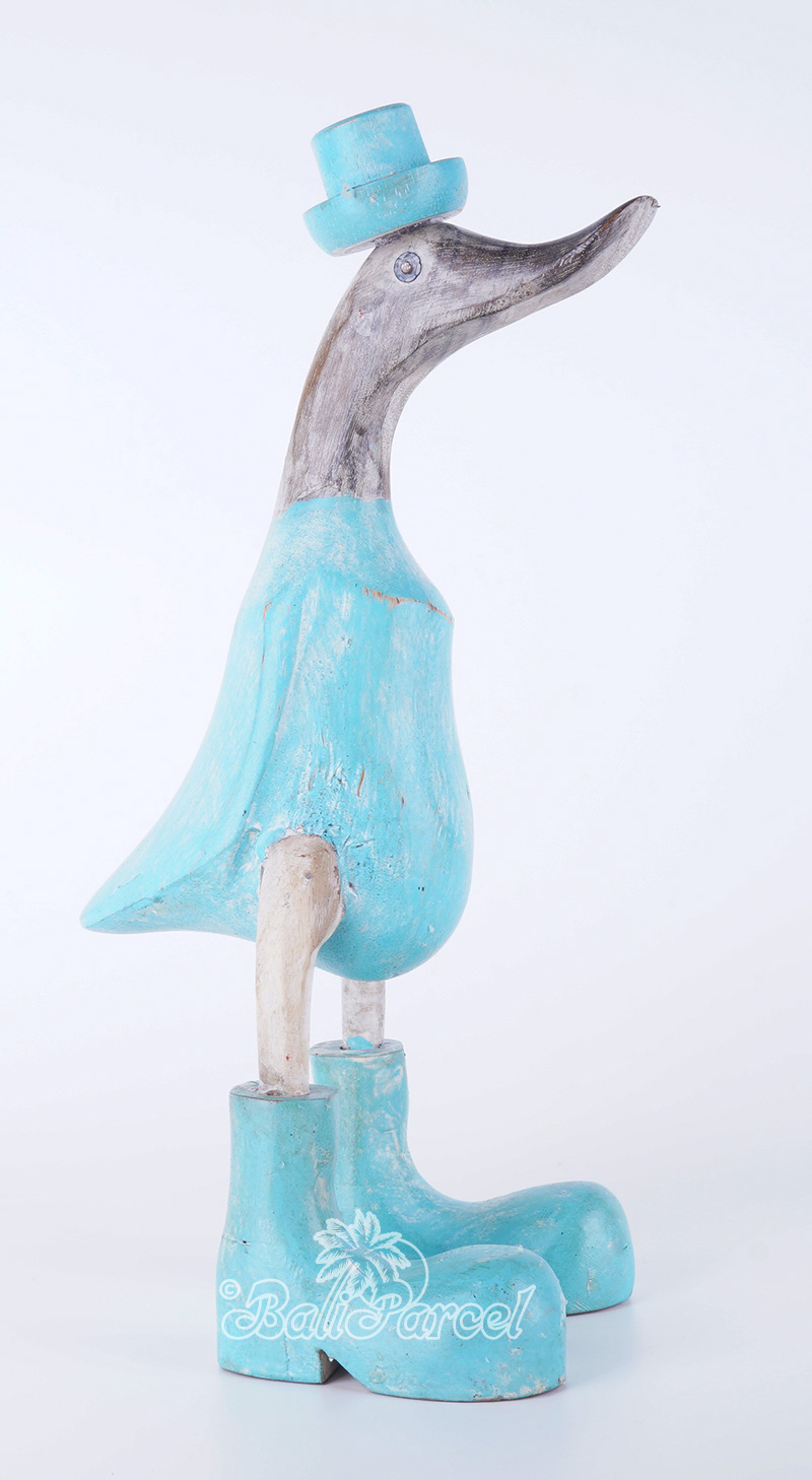 Wooden Duck With Painted, Handmade From Albesia Wood