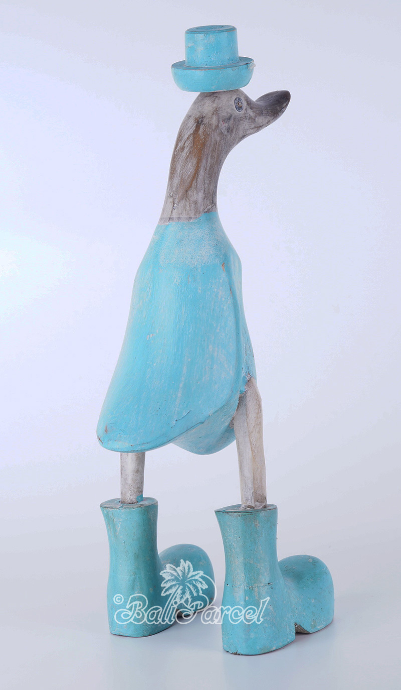 Wooden Duck With Painted, Handmade From Albesia Wood