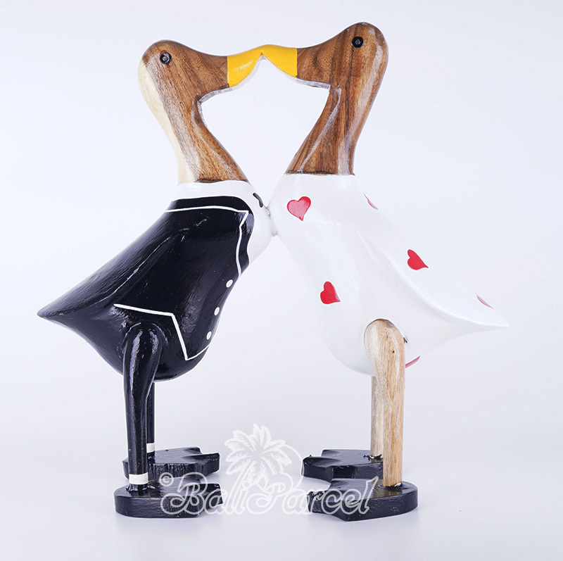 Wooden Duck With Painted, Handmade From Albesia Wood