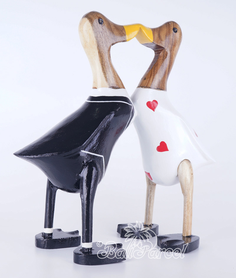 Wooden Duck With Painted, Handmade From Albesia Wood